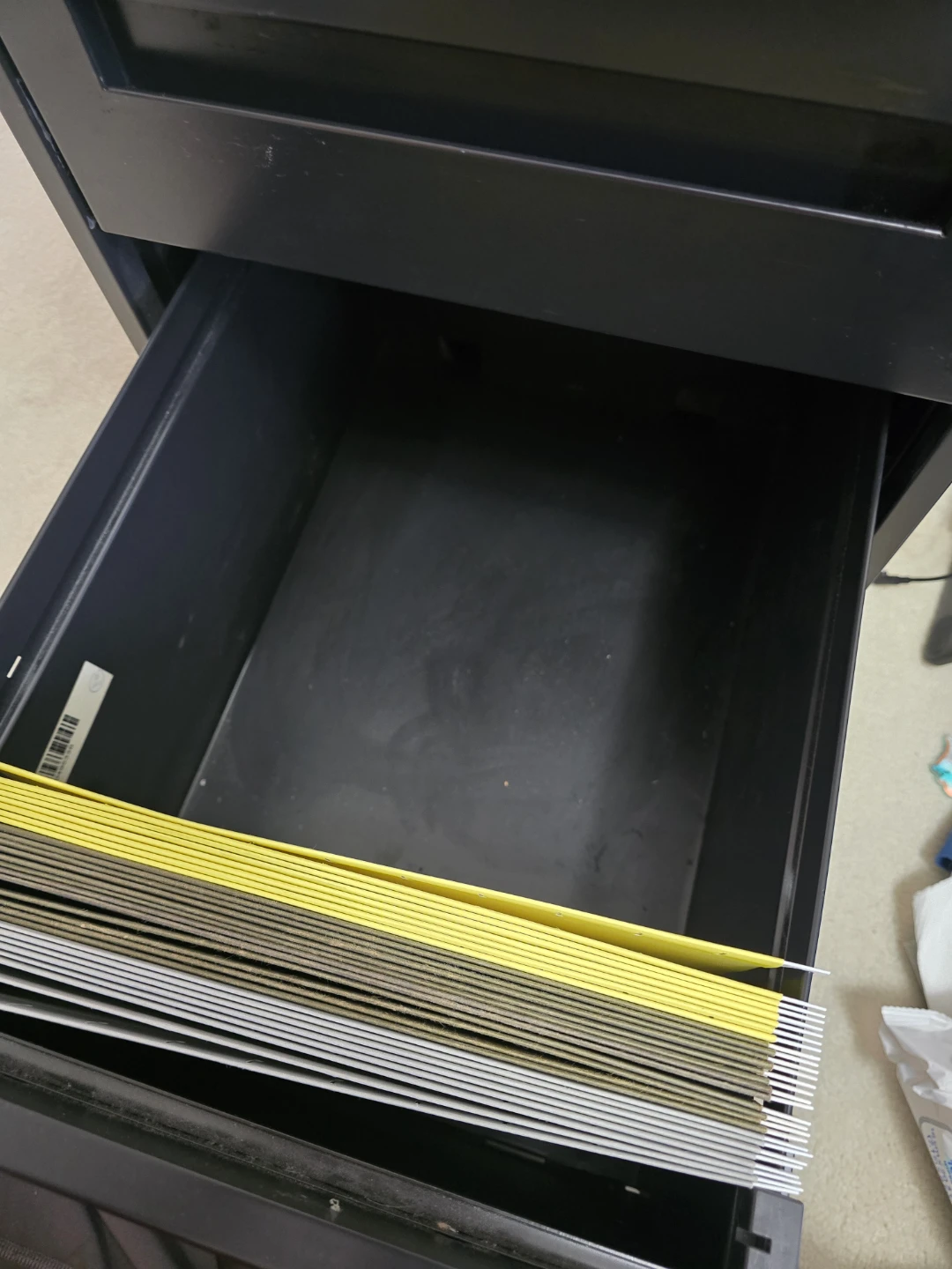 Black 3-Drawer Metal Filing Cabinet - photo 3