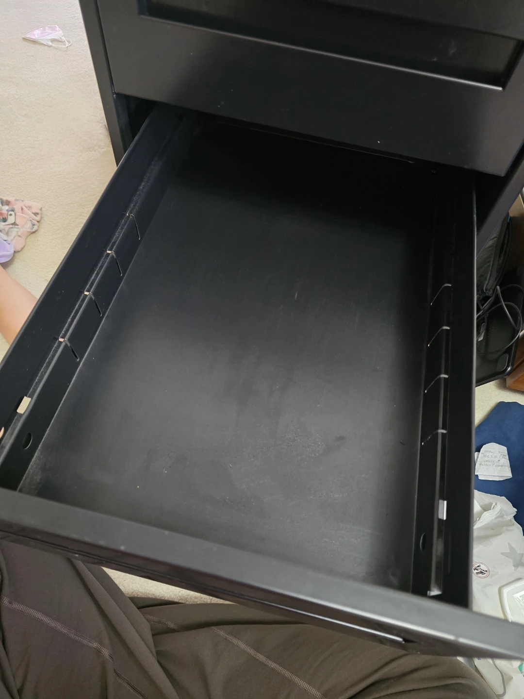 Black 3-Drawer Metal Filing Cabinet - photo 4