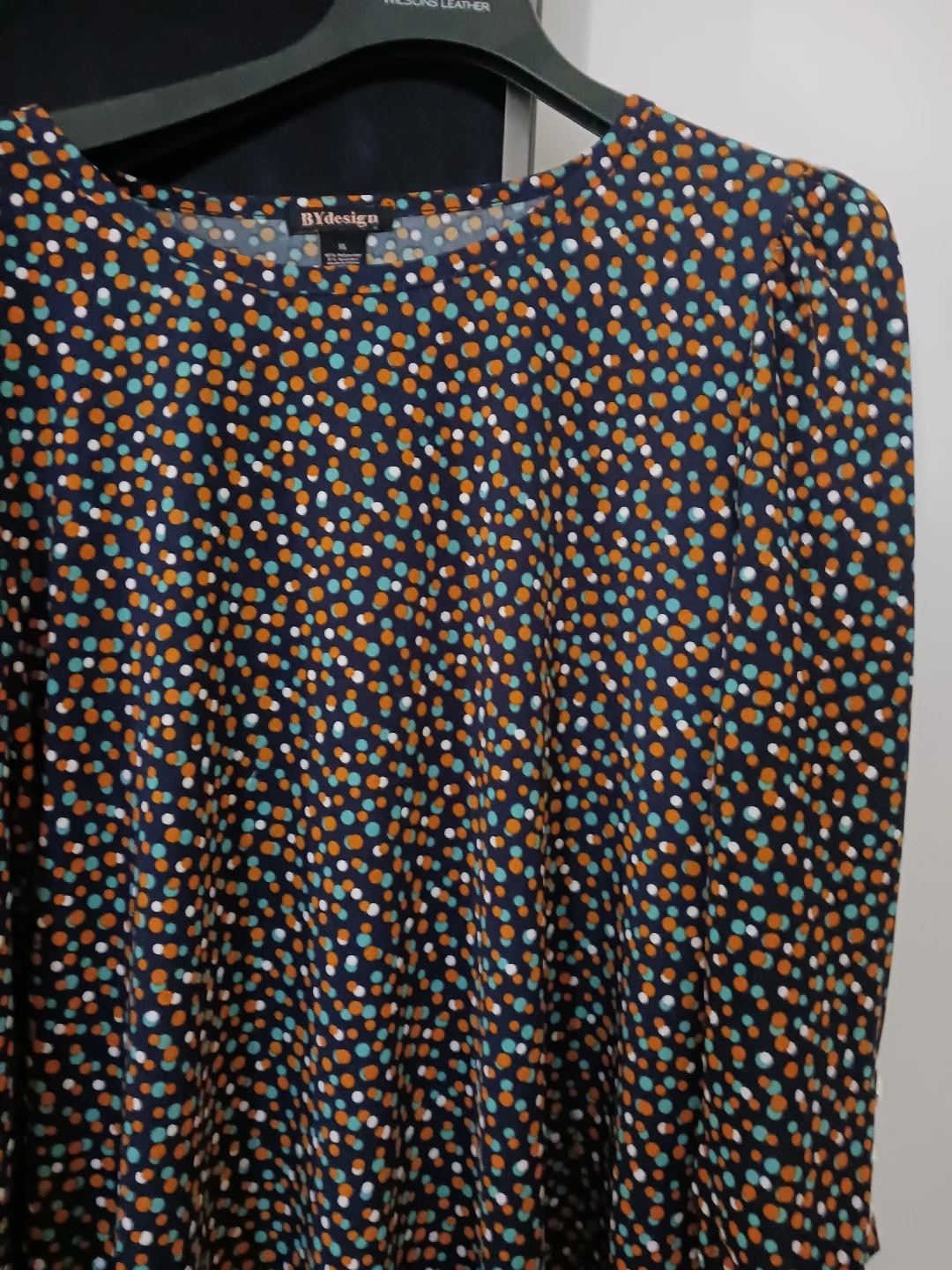 BY DESIGN Women's Long Sleeve Top - Blue Dot Print
