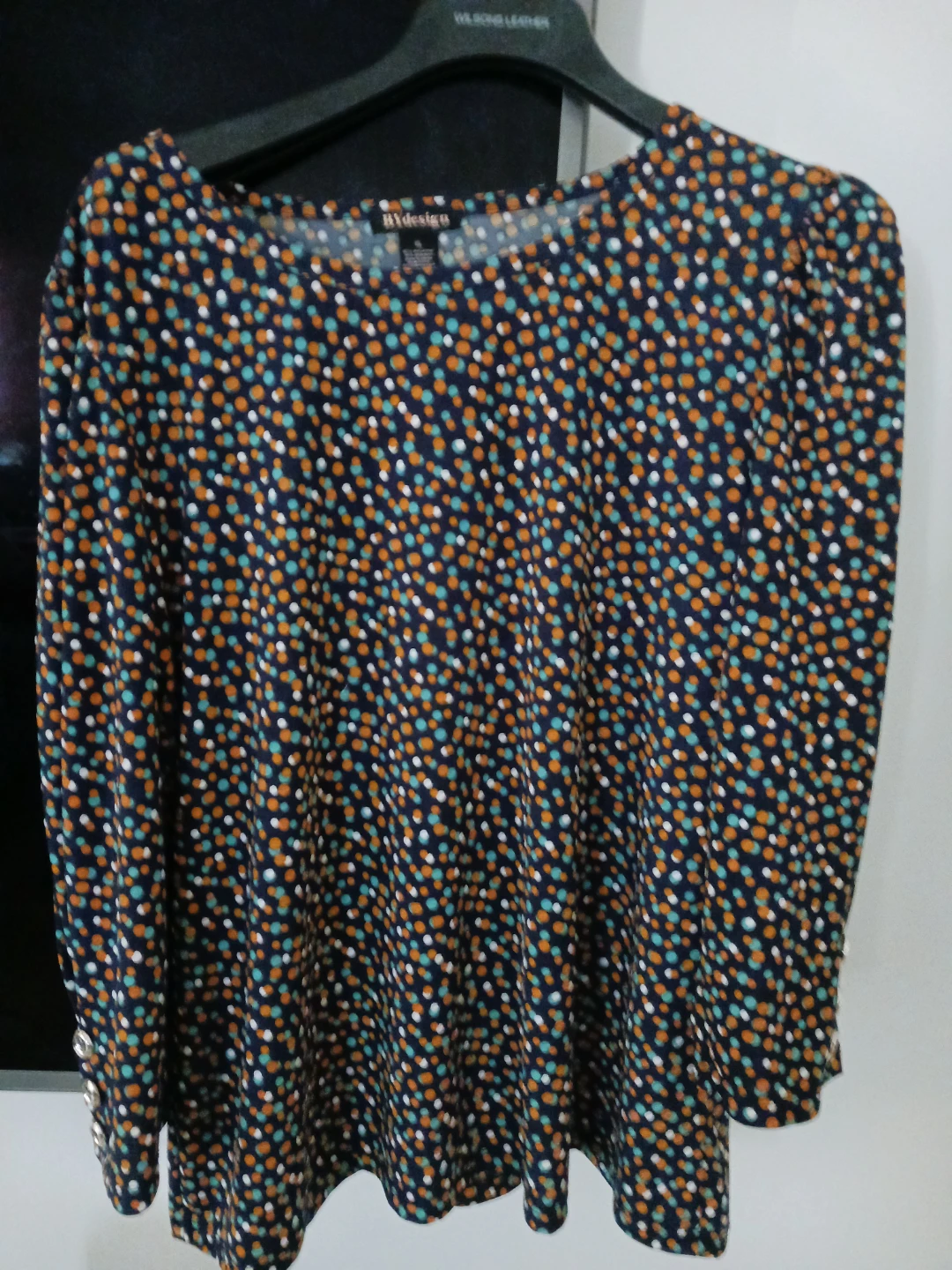 BY DESIGN Women's Long Sleeve Top - Blue Dot Print - photo 2