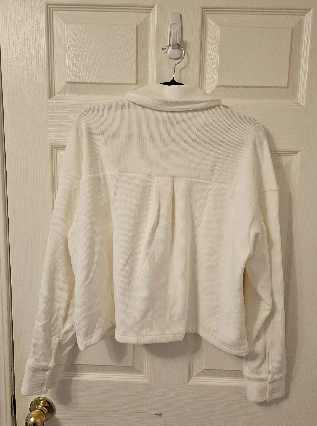 White Mondetta Women's Cropped Couduroy Textured Top - photo 5