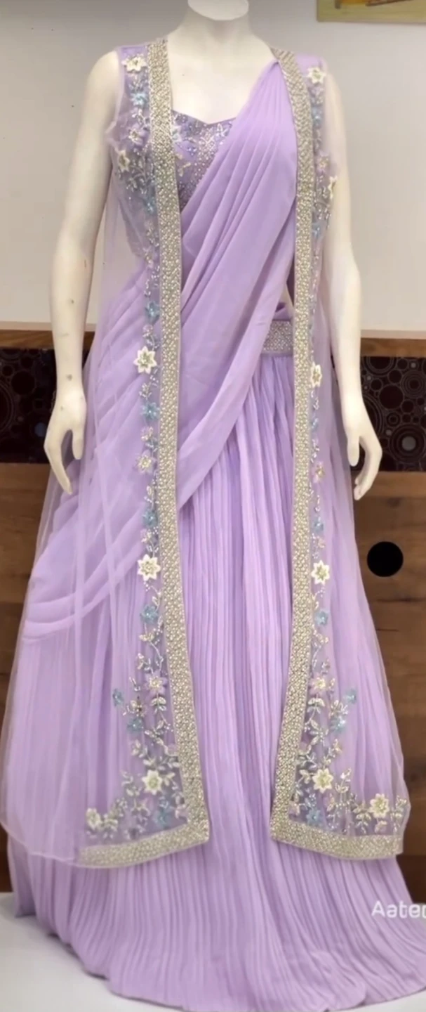 Lilac embroidered three-piece suit - photo 3