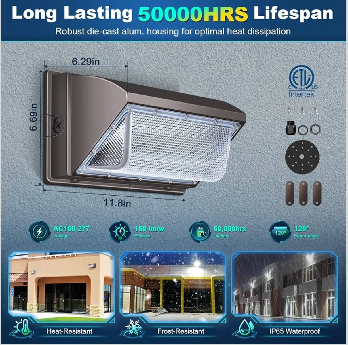 120W Commercial Grade LED Wall Pack Light - photo 2