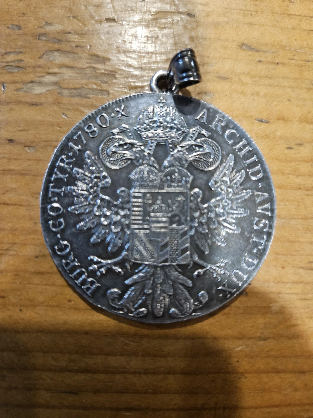 1780 Austria Silver Coin Necklace