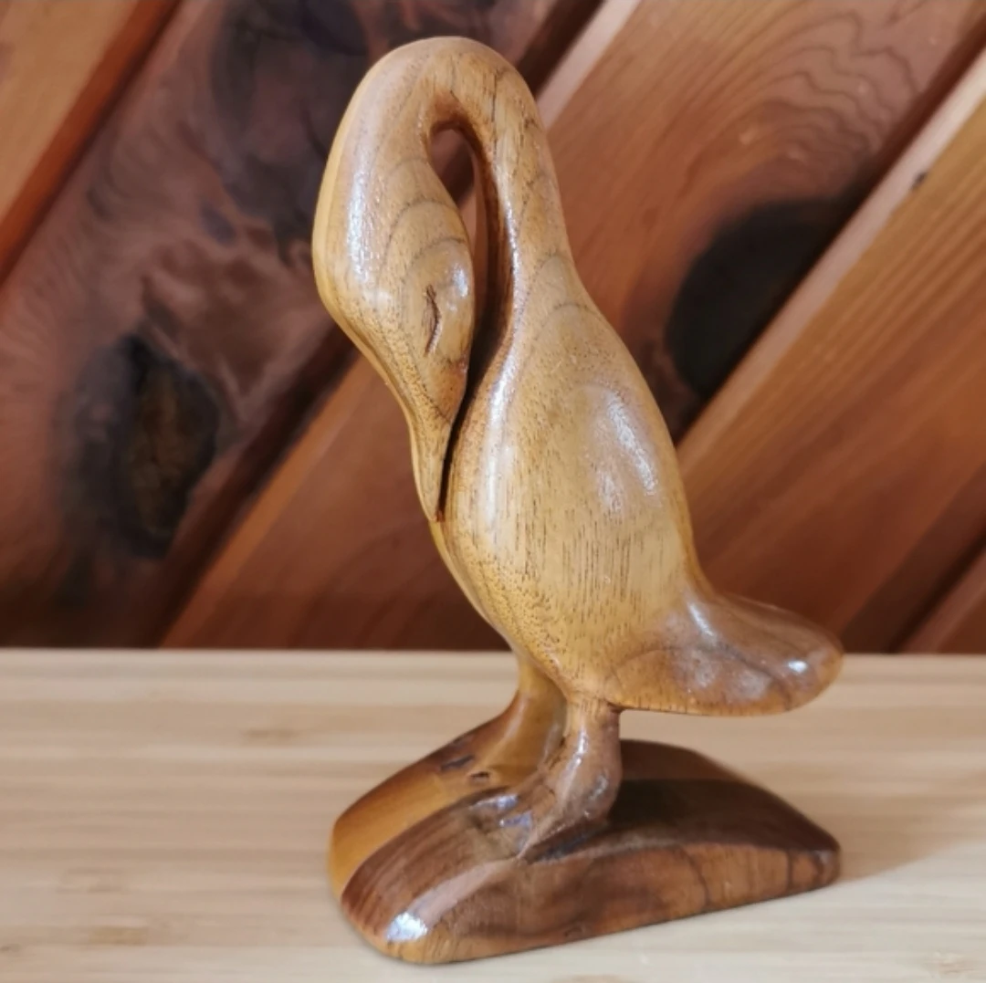 Signed Nova Scotia Hand Carved Wood Bird Folk Art Sculpture