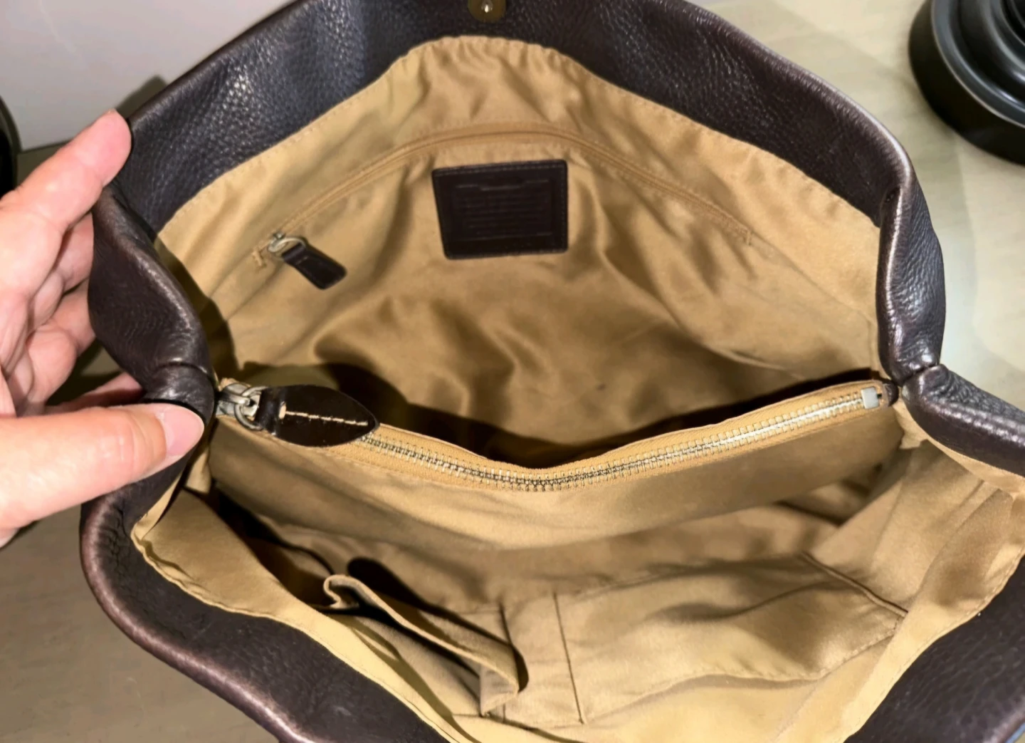 Coach Monogram Canvas Leather Trim Tote Bag - photo 2
