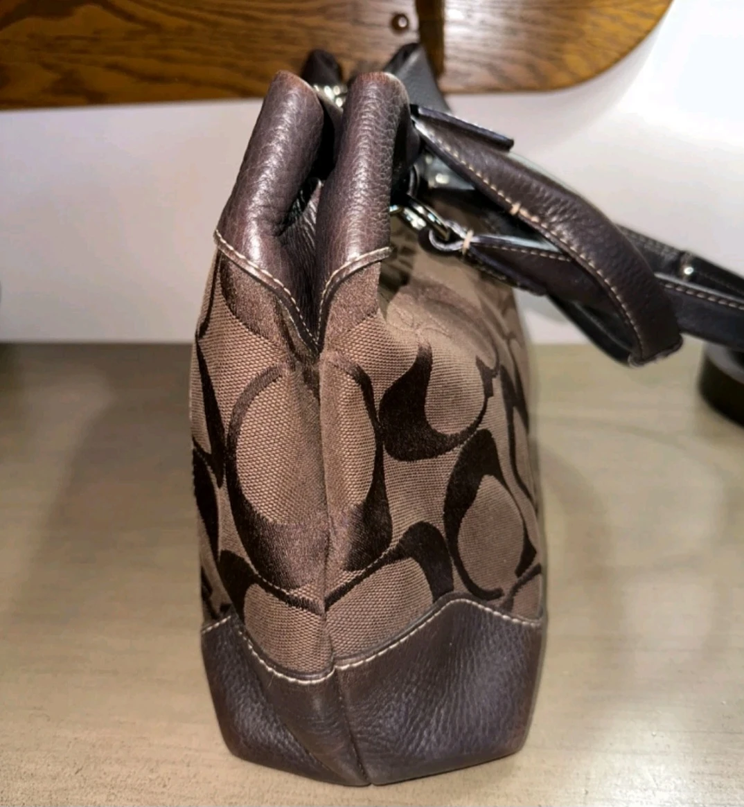 Coach Monogram Canvas Leather Trim Tote Bag - photo 4