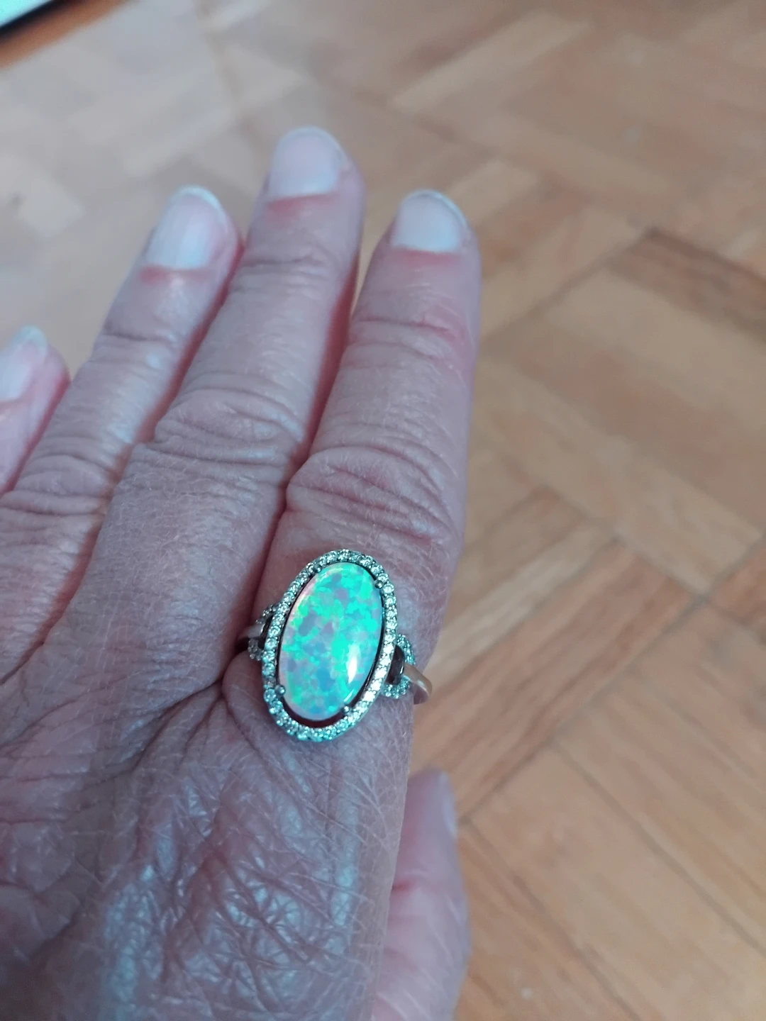 Sterling silver Opal Ring and Teardrop Earrings Set - photo 3