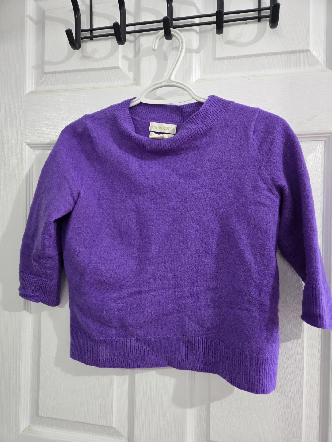 Cynthia Rowley 100% Extrafine Merino Wool Sweater - Purple - L