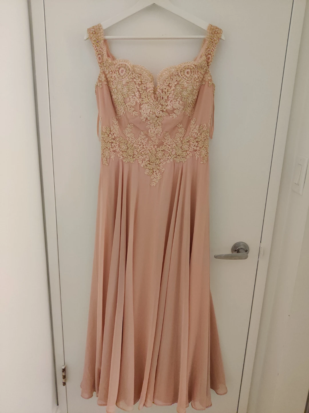Chiffon Dress with Laced Bodice, Size 8-10