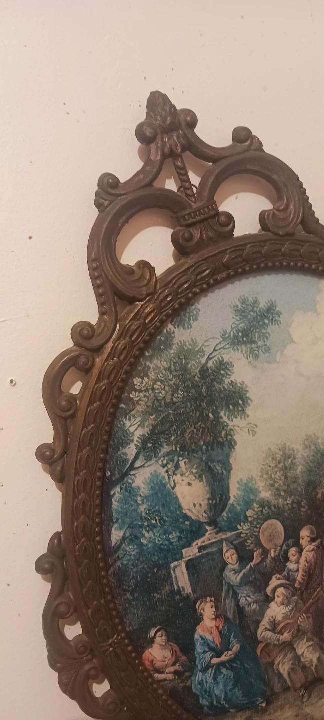 Antique Victorian Framed Print framed in Metal Frame - photo 4