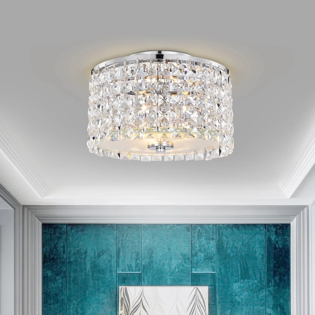 Flush Mount Crystal Chandelier