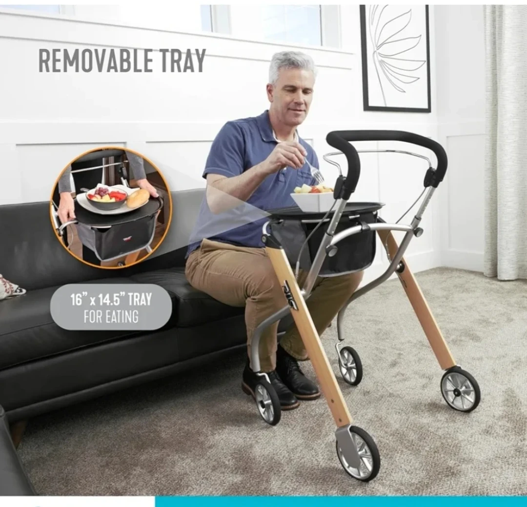 Indoor Rollator Walker with Tray - photo 3