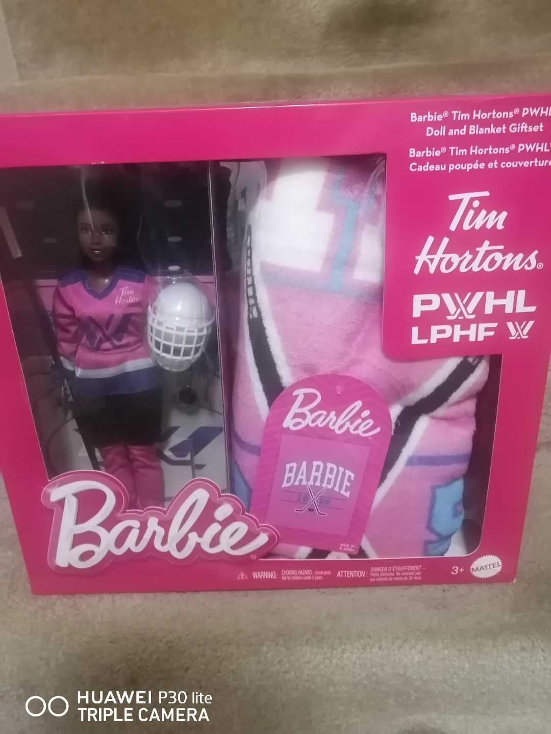 Barbie Tim Hortons PWHL Doll and Blanket Giftset