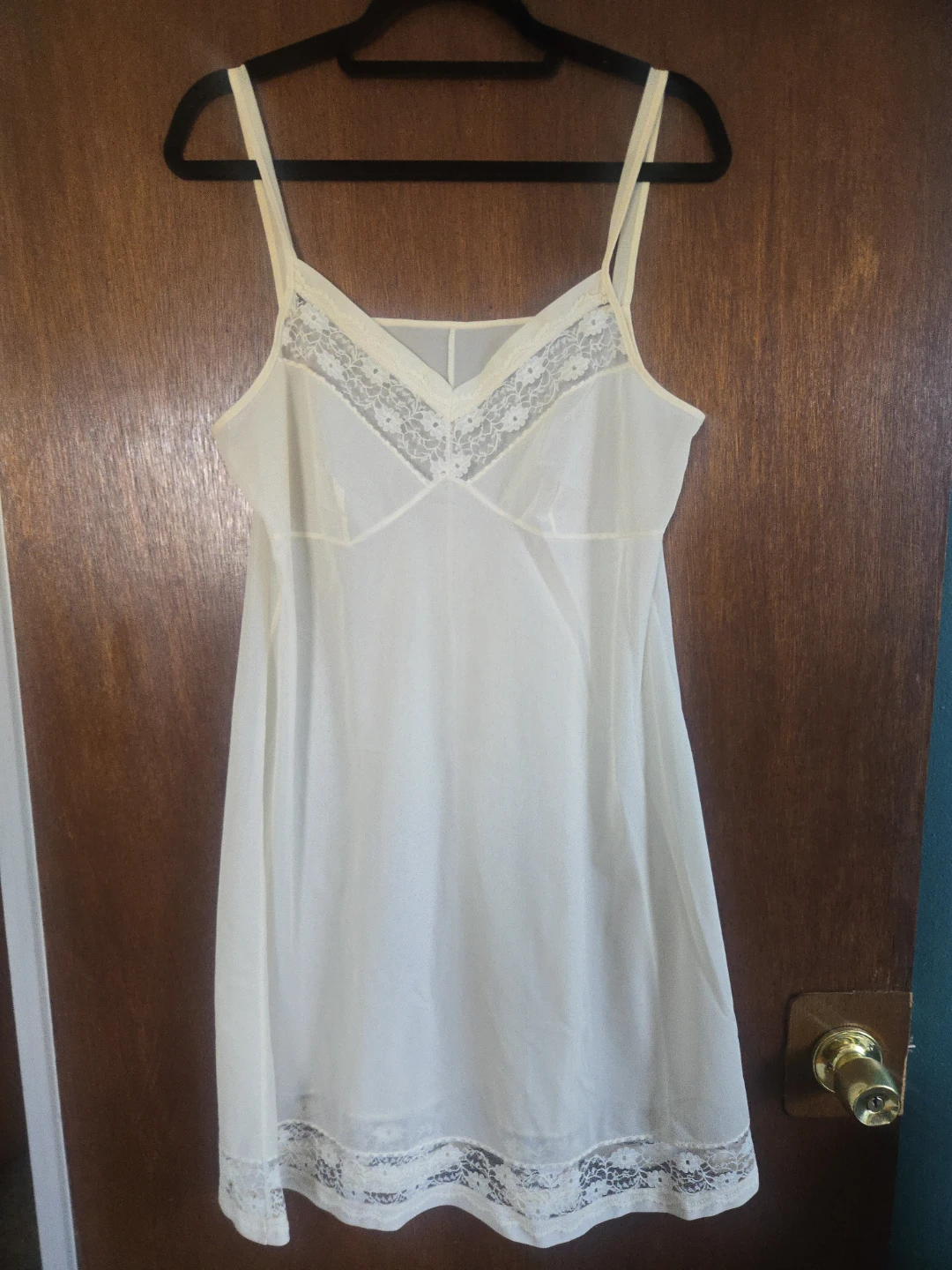 Vintage White Lace Slip Dress