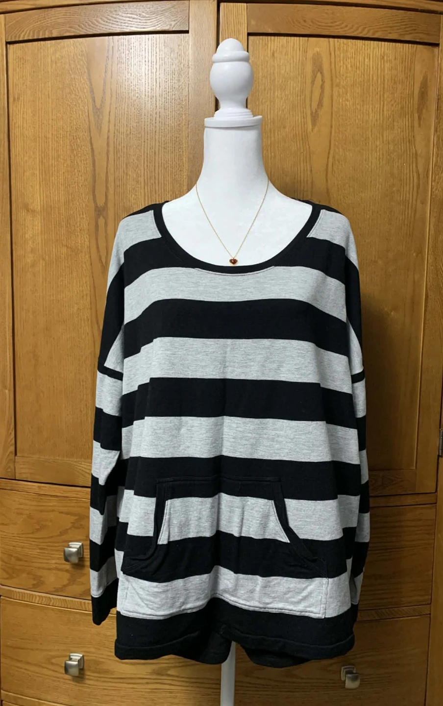 Kensie Striped Long Sleeve Top