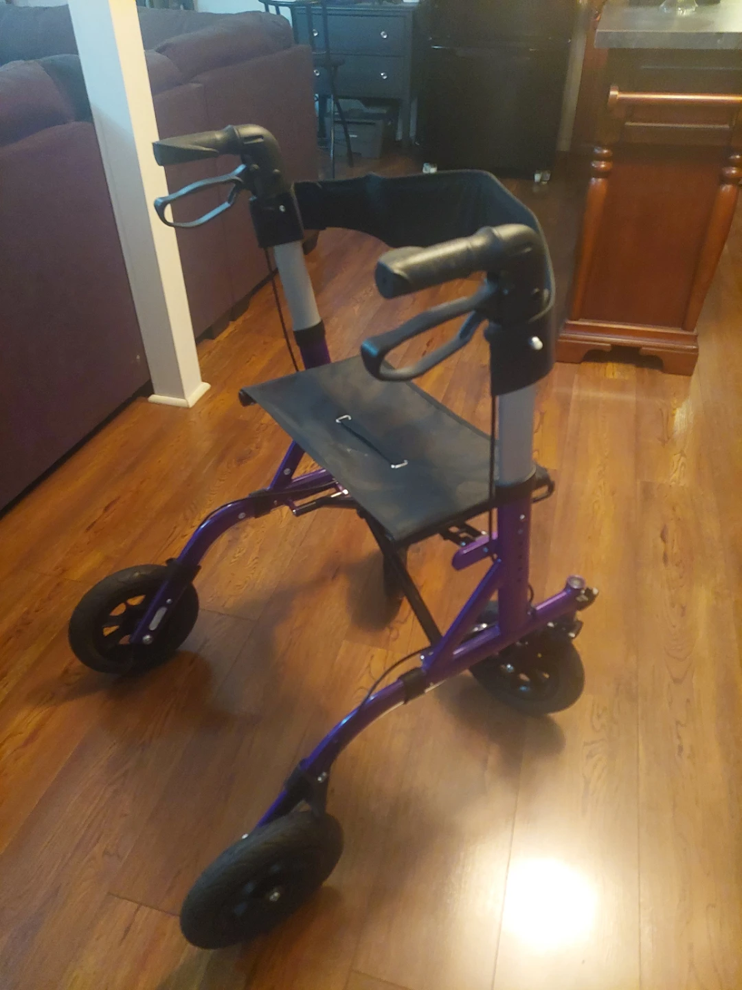 GO PLUS Purple 4-Wheel Walker with Seat - photo 2