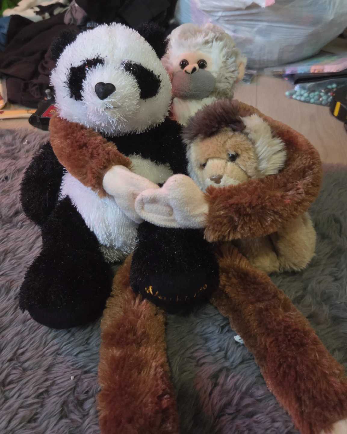 Plush Stuffed Animals - Lion, Panda, Monkey