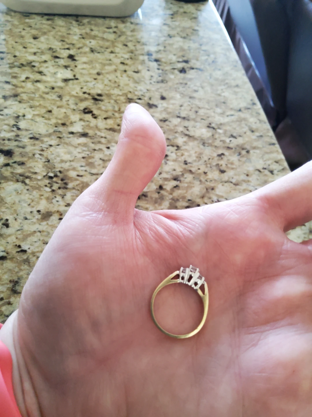 14 K Gold ring with three stones - photo 3