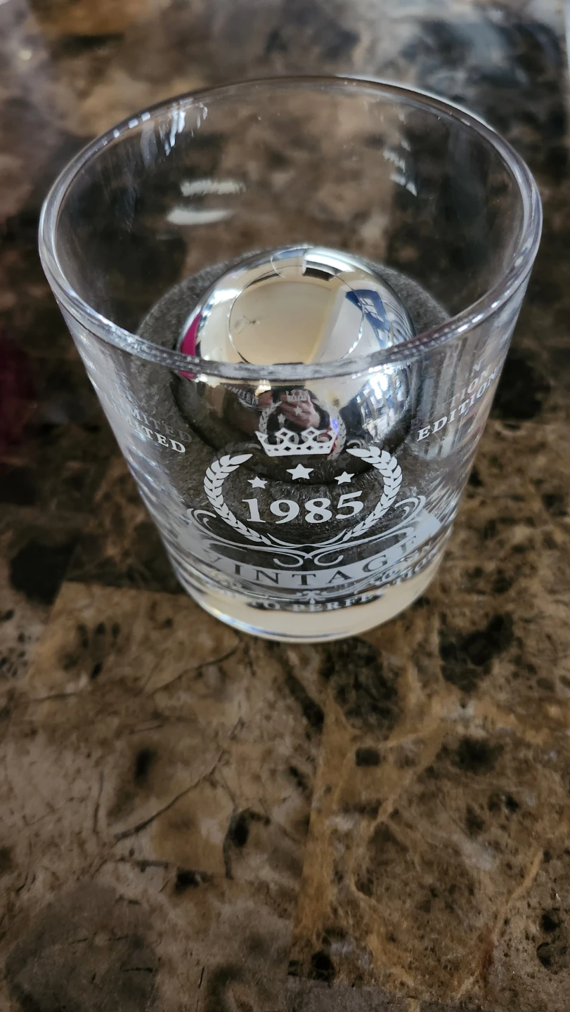 Vintage 1985 Whiskey Glass and Chilling Sphere Set - photo 2