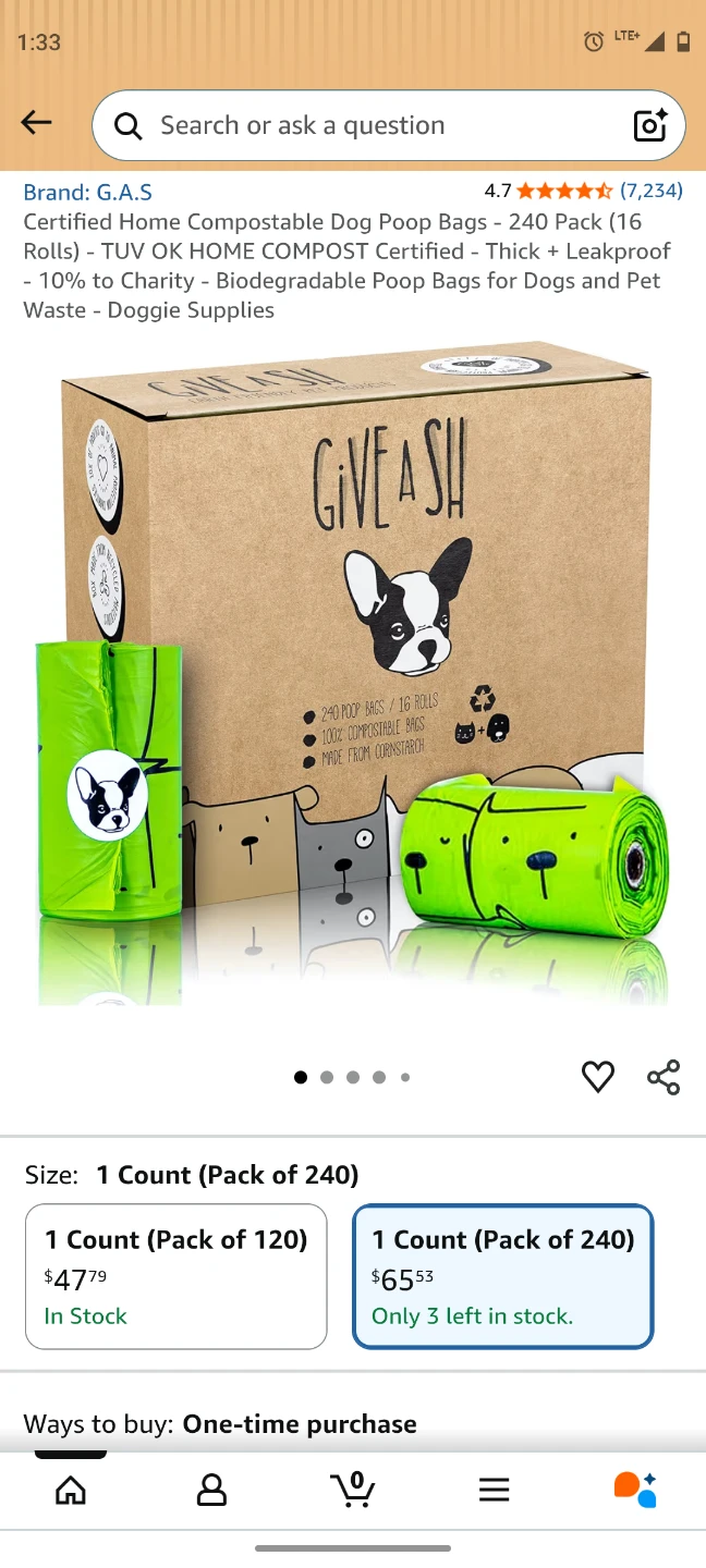 Free delivery,Give A Shit Dog  240 poop bags 16 rolls in box - photo 2