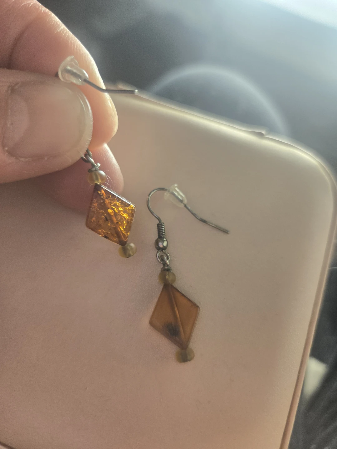 Amber Diamond Drop Earrings - photo 2