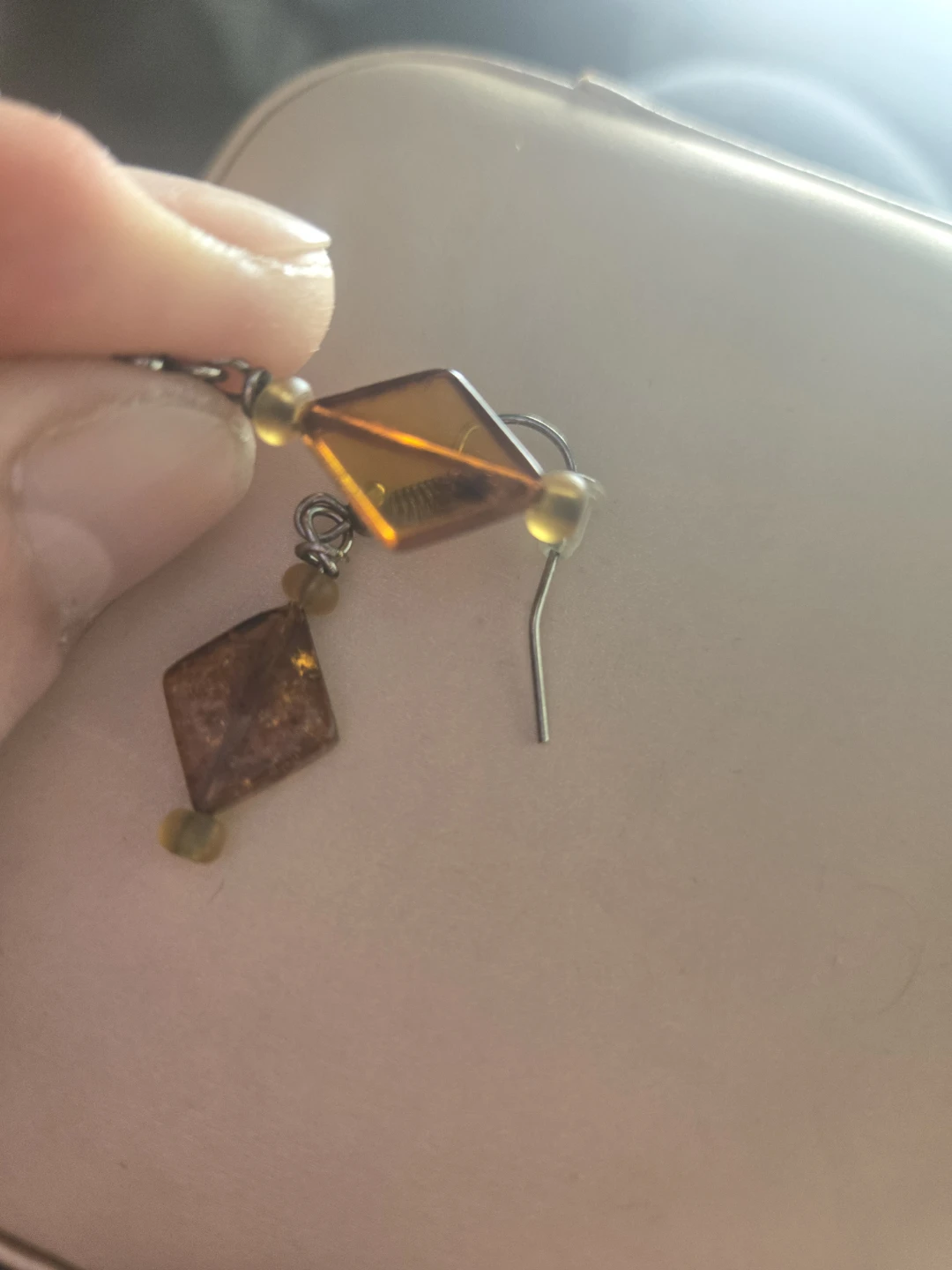 Amber Diamond Drop Earrings - photo 3