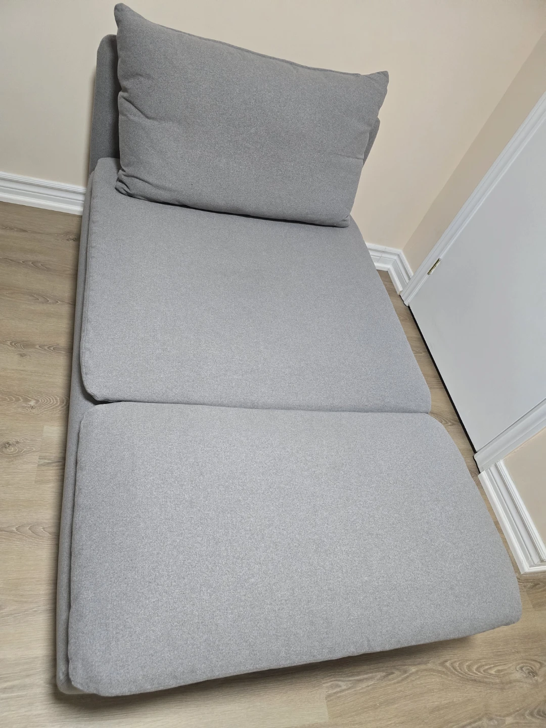 Ikea Grey Fabric Daybed / Chaise Lounge with Pillow