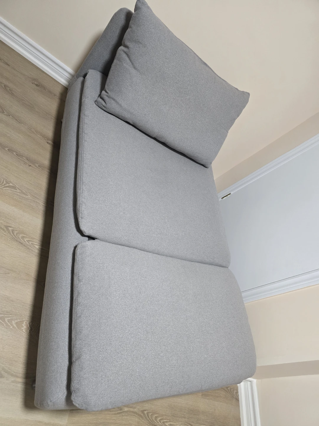 Ikea Grey Fabric Daybed / Chaise Lounge with Pillow - photo 2