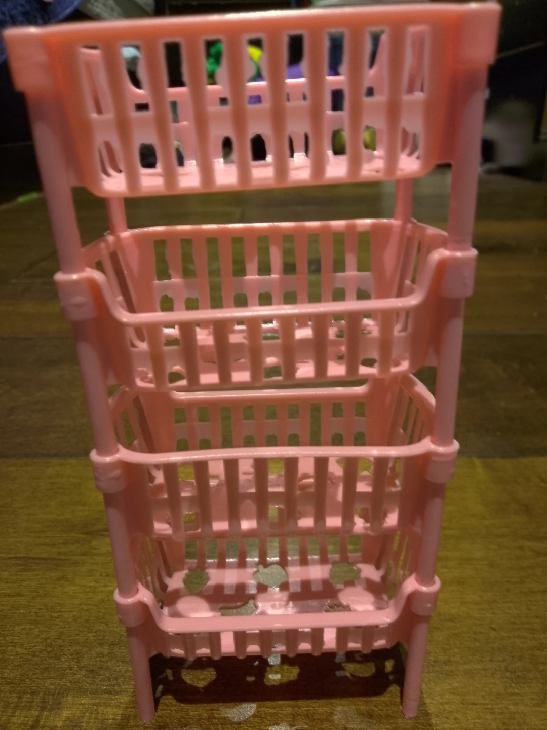 Pink 4-Tier Plastic Storage Shelf