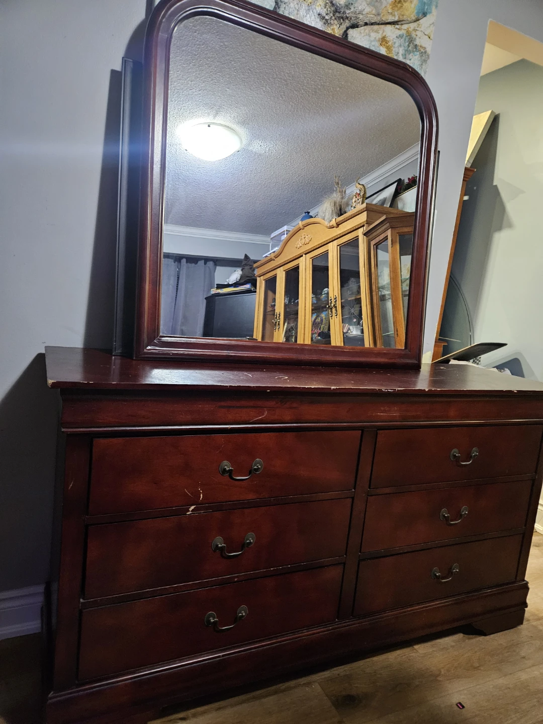 Wooden Dresser with Mirror - photo 2