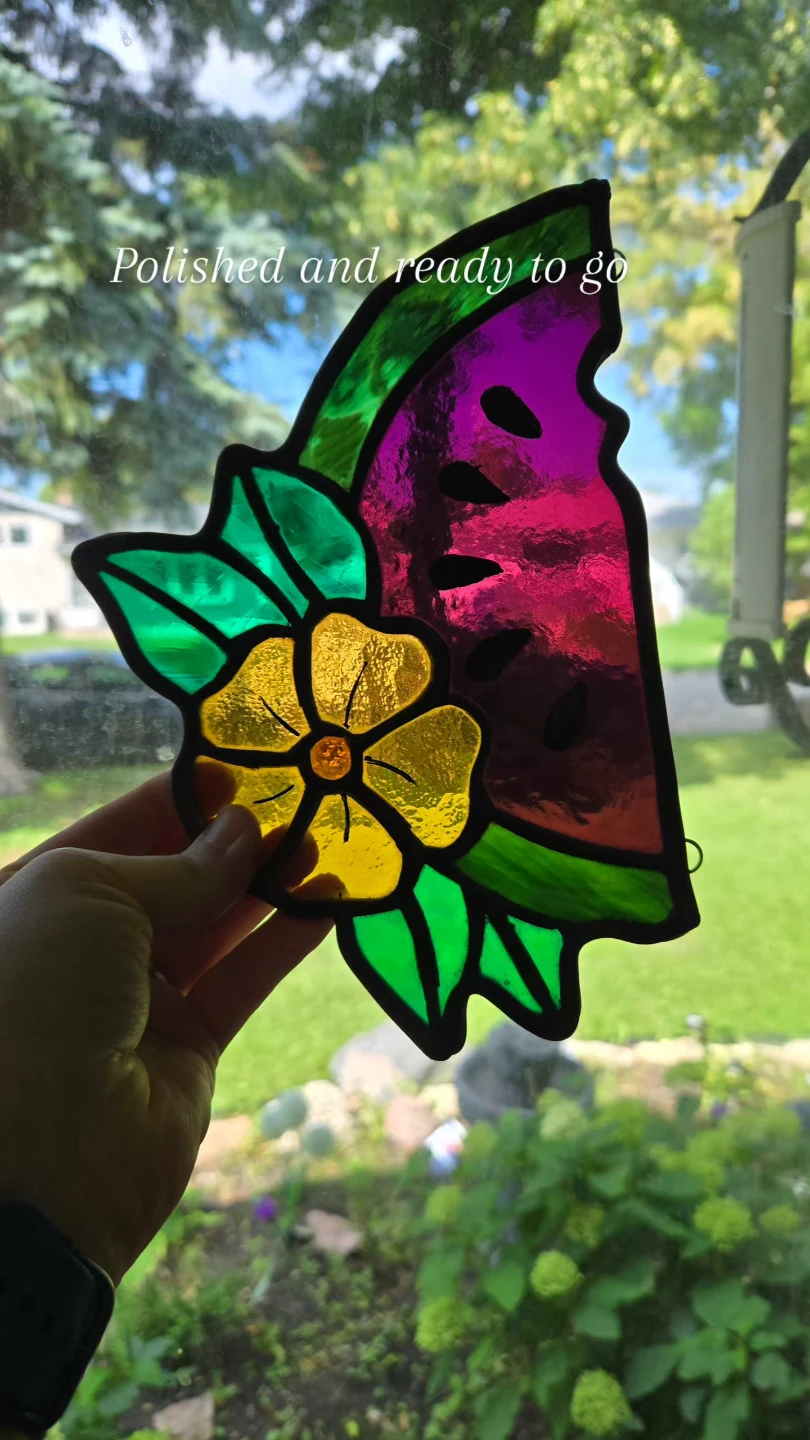 Stained Glass Sun Catcher - Watermelon Slice & Pumpkin