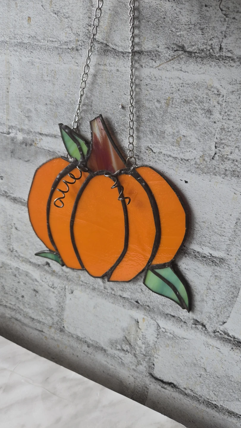 Stained Glass Sun Catcher - Watermelon Slice & Pumpkin - photo 4