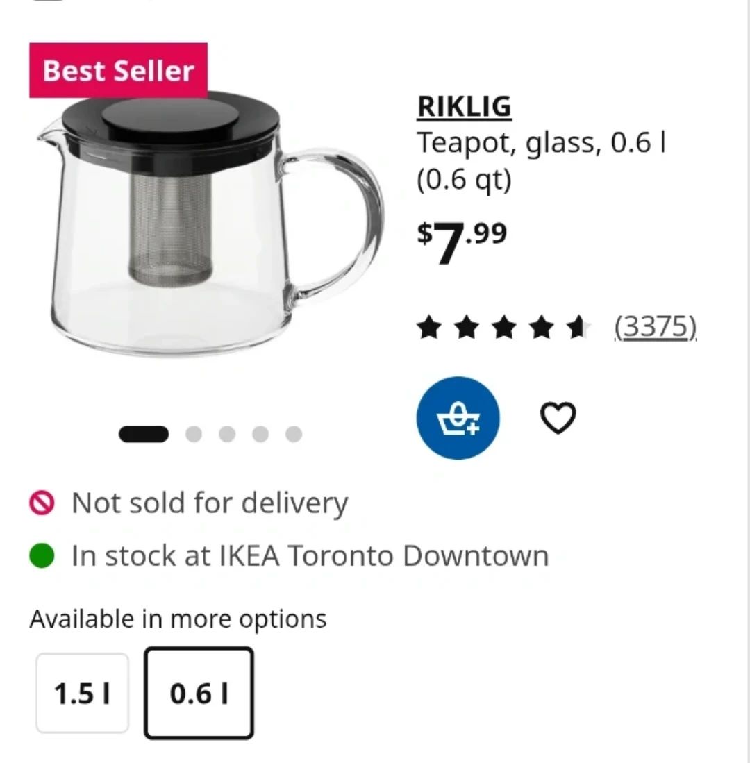 RIKLIG Teapot, Glass, 0.6L IKEA teapot - photo 2