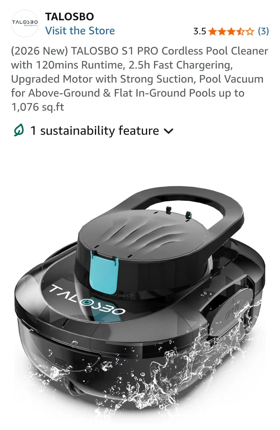 TALOSBO S1 PRO Cordless Pool Cleaner - photo 3