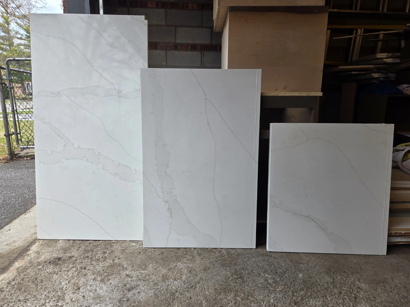 White Marble Pattern Quartz Slabs - photo 3