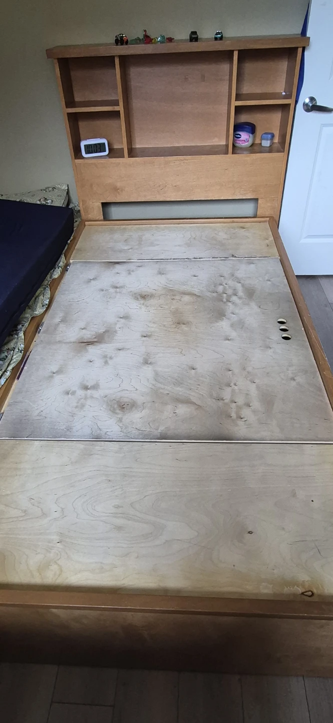 Twin Size Wooden Storage Bed with Headboard and Mattress