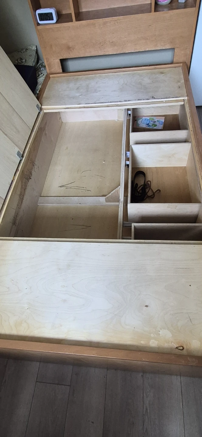 Twin Size Wooden Storage Bed with Headboard and Mattress - photo 2