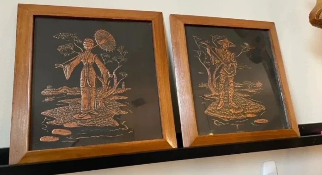 1950's Robert A. Brenholtz Japan Copper Etched Wall Art - photo 5