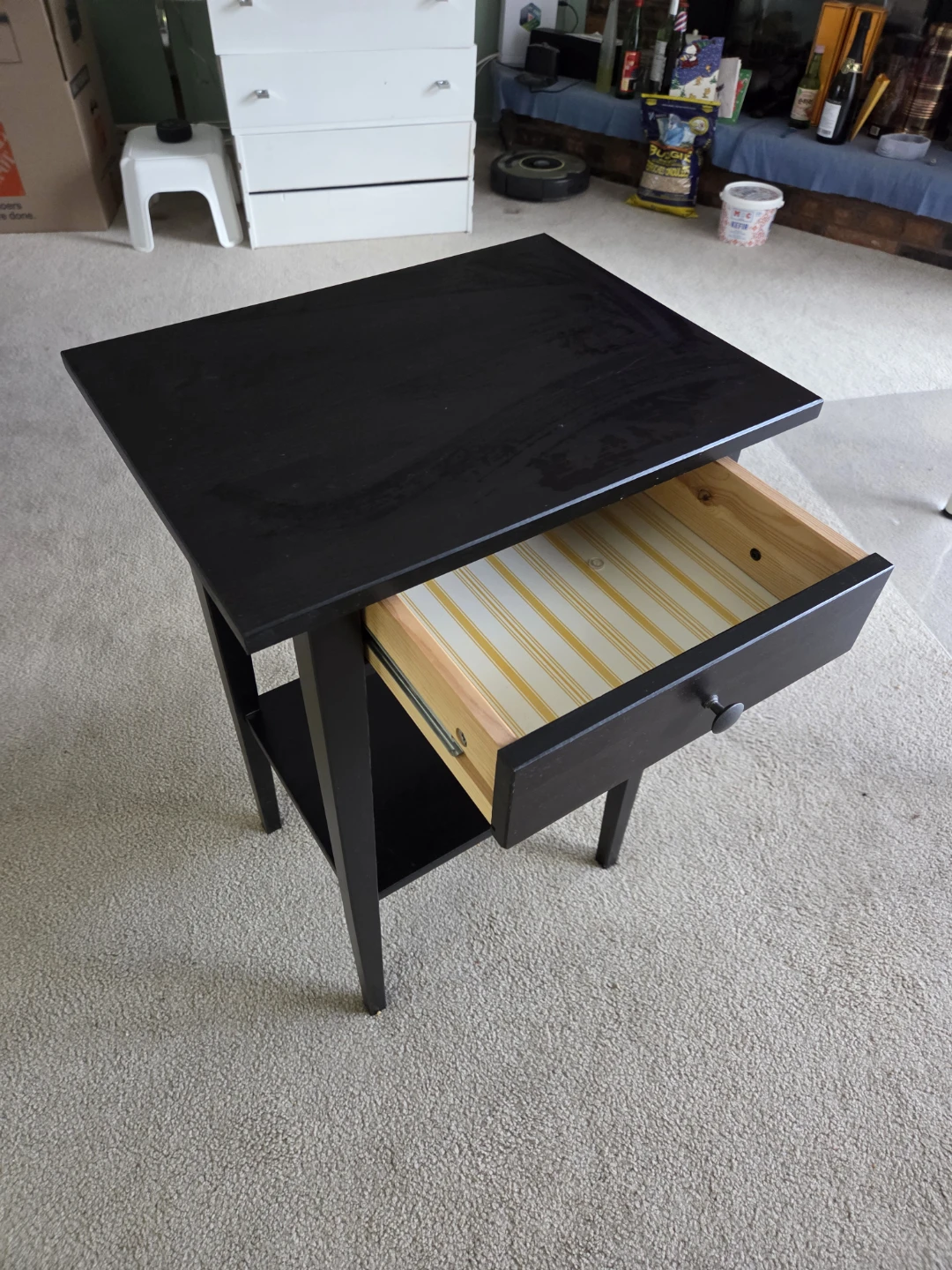 Black accent table with drawer - photo 2