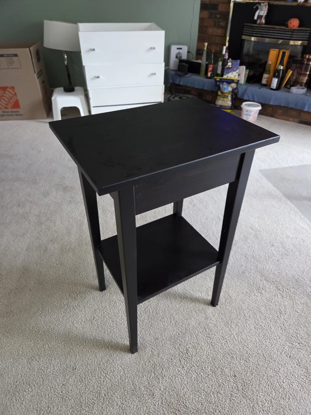 Black accent table with drawer - photo 3