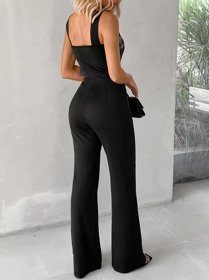 Black Embellished Halter Jumpsuit - photo 3