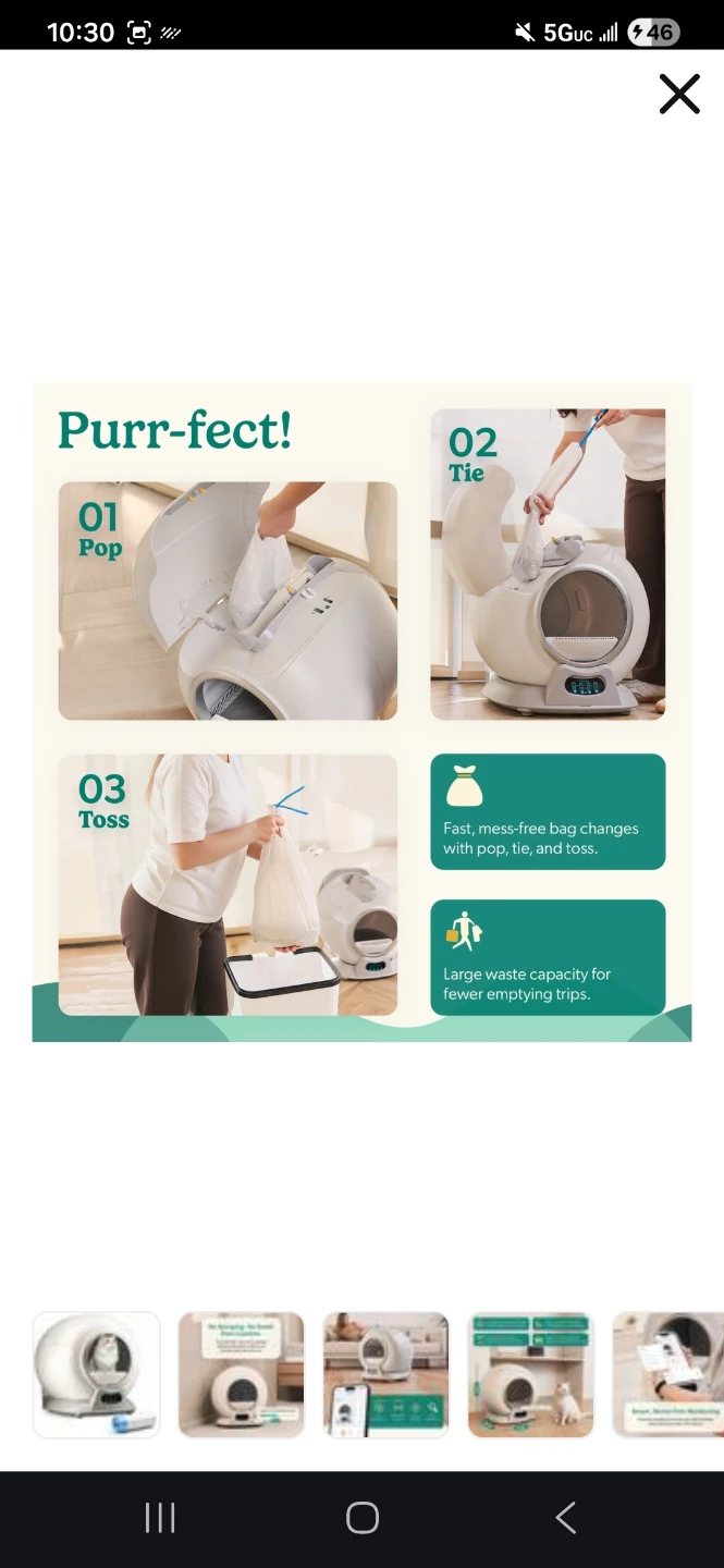 Petccove Self-Cleaning Quiet, App & Wi-Fi Control, - photo 3