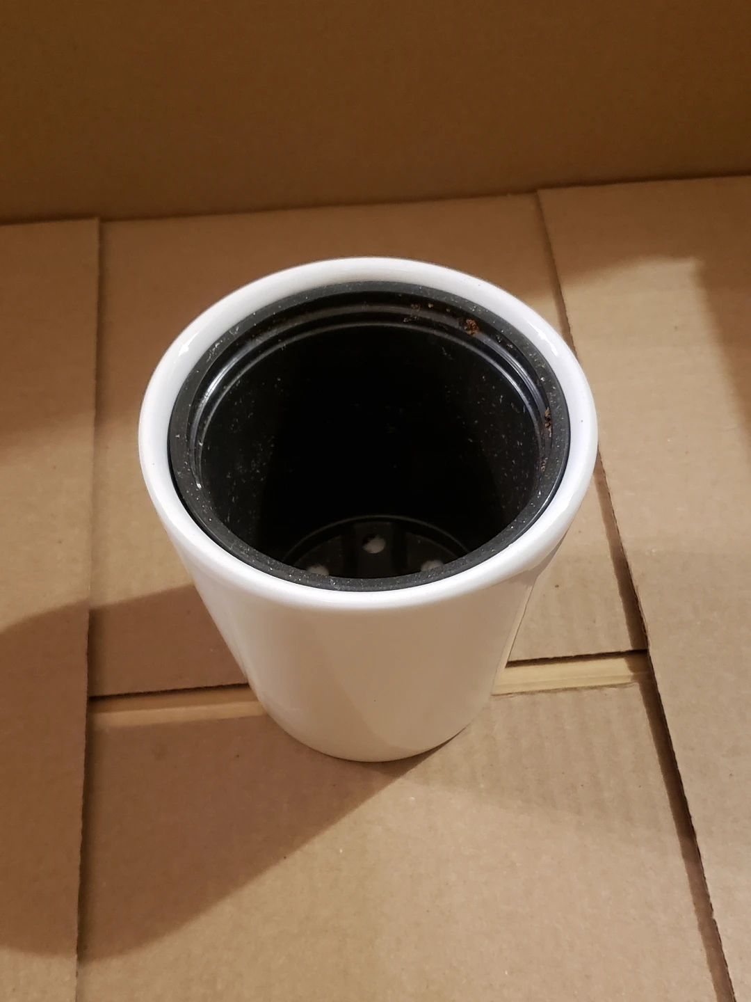 4" White Ceramic Plant Pot & Liner - photo 2