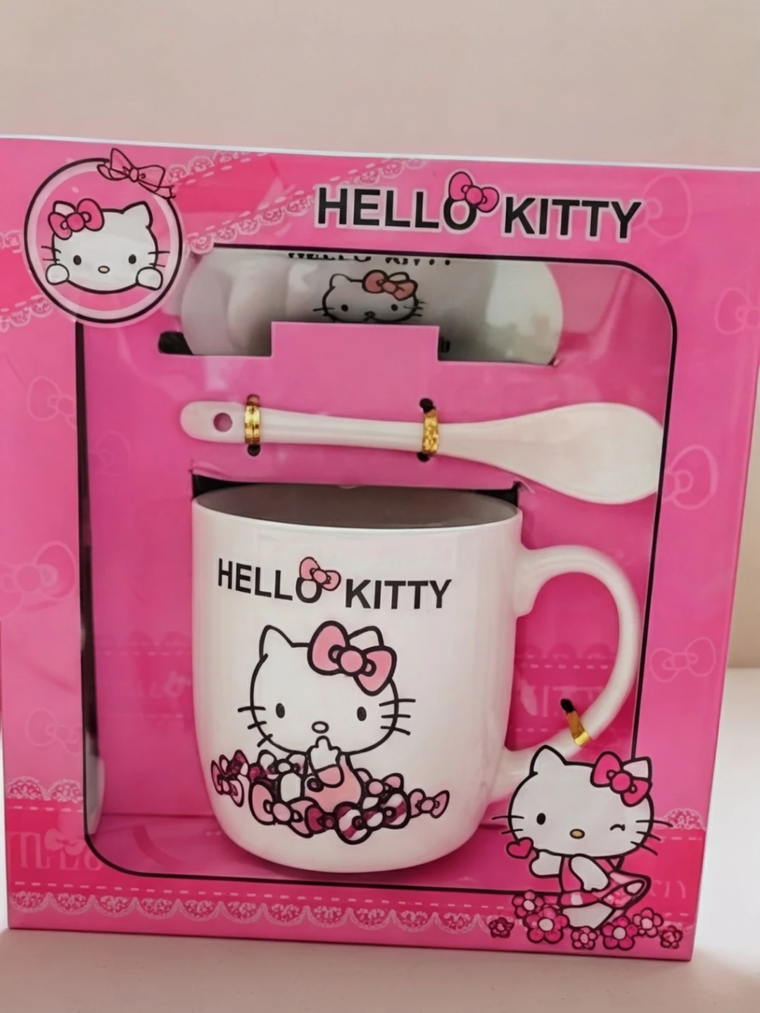 Hello Kitty Mug, Saucer and Spoon Set