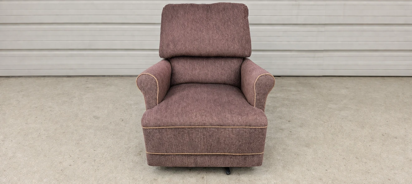Brown Upholstered Swivel Armchair