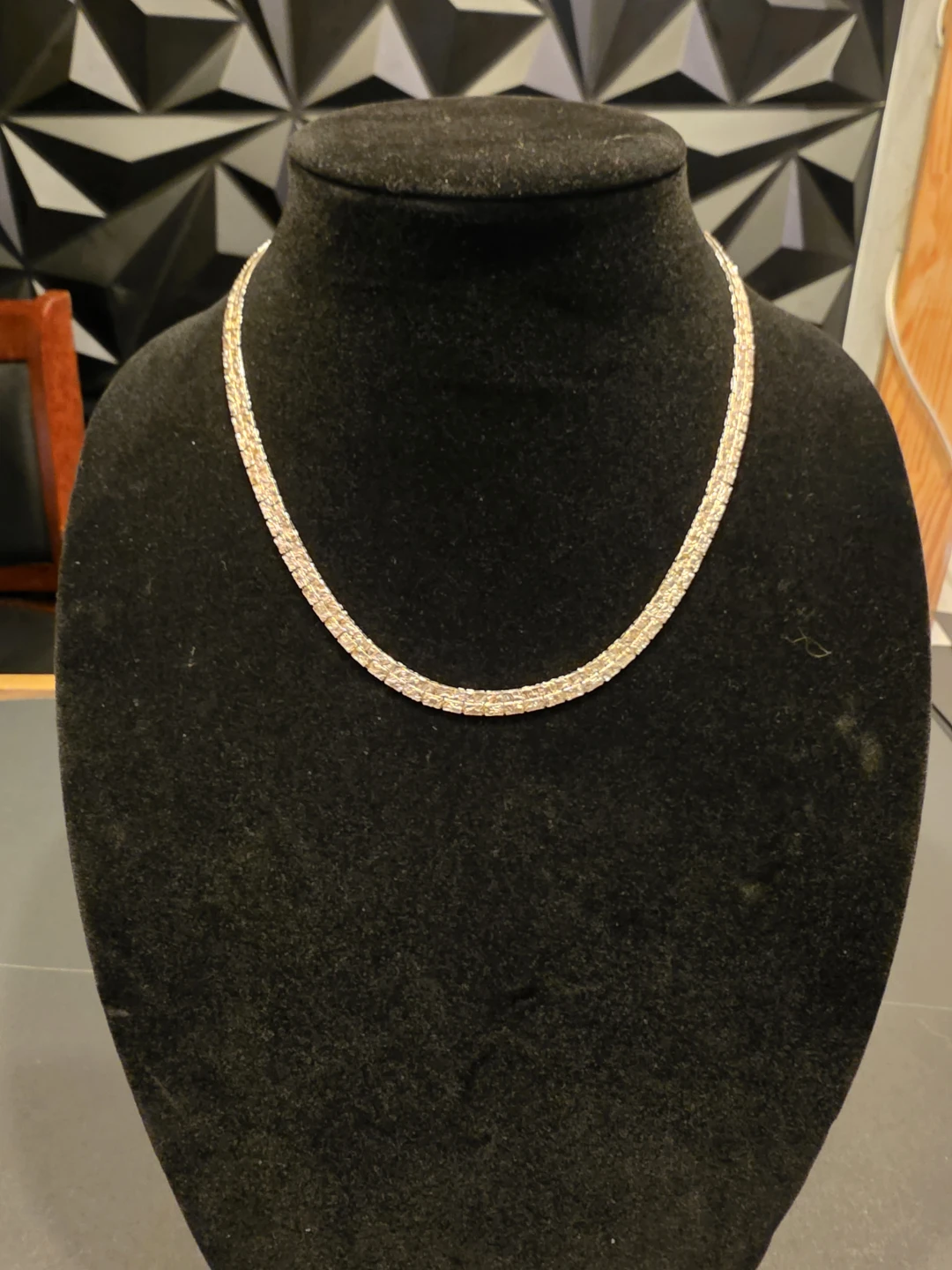 Two-Row Diamond Cut Tennis Necklace