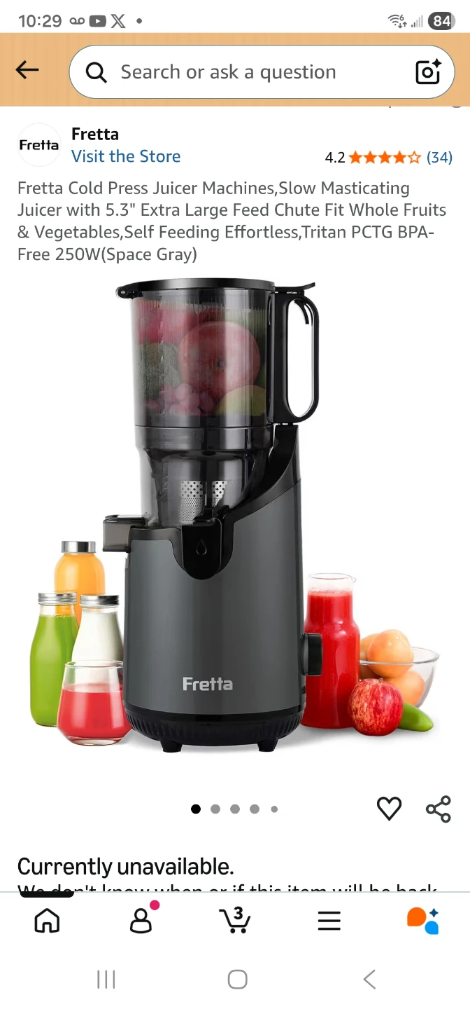 Fretta Model M1 Cold Press Juicer