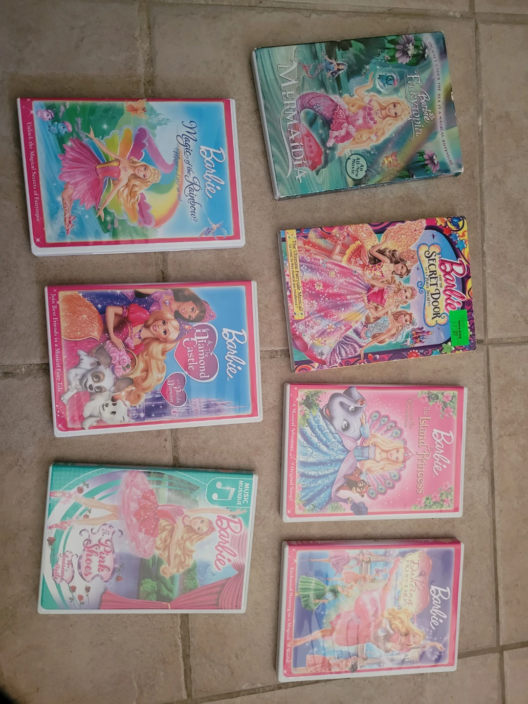 Collection of 7 Barbie DVDs