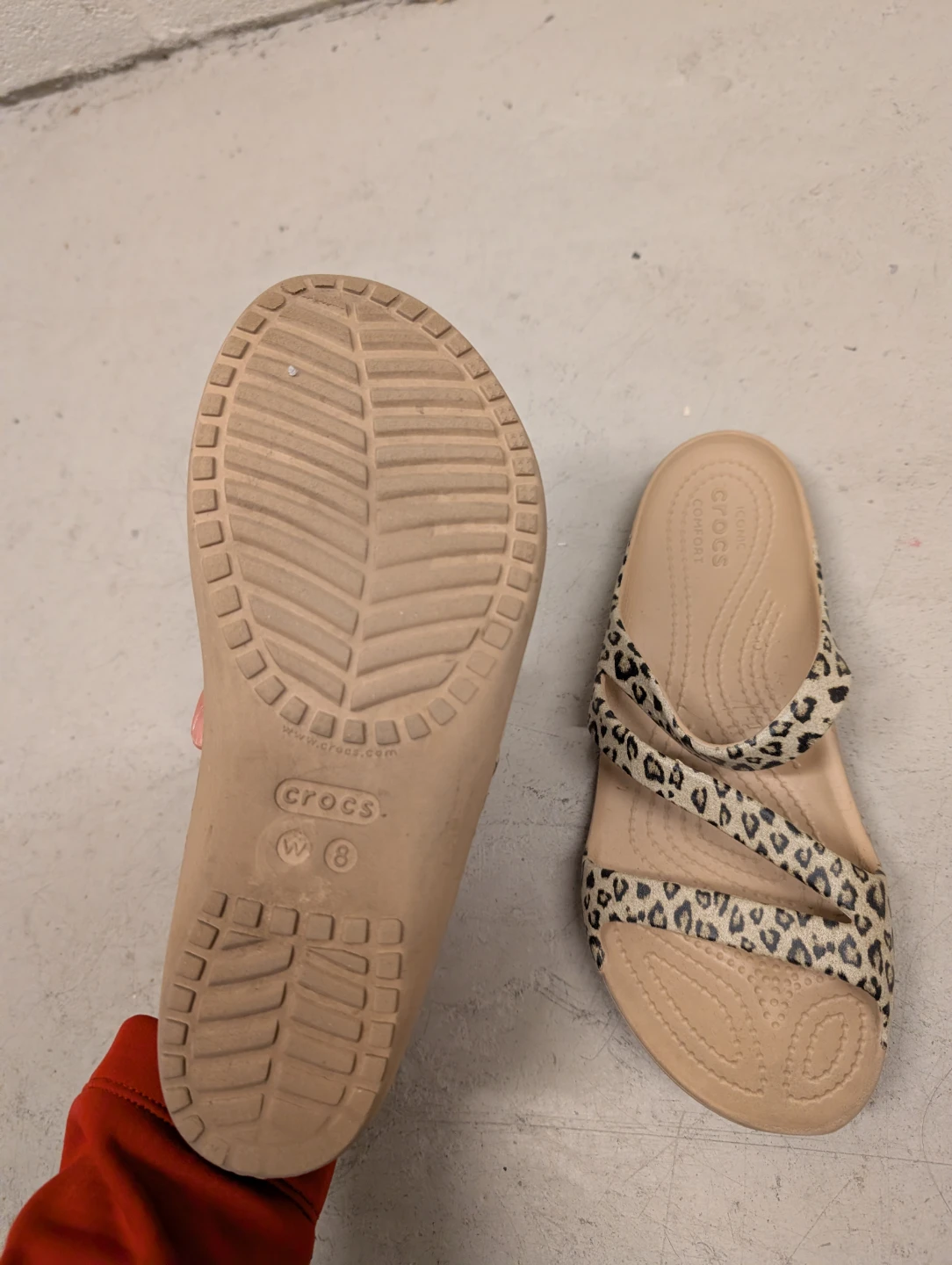 Crocs Leopard Print Slip-On Sandals - Women's Size 8 - photo 3